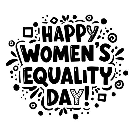Bold, stylized text conveys a message of equality and celebration. Ideal for social media campaigns or print media. Suitable for advertising and editorial use.のイラスト素材
