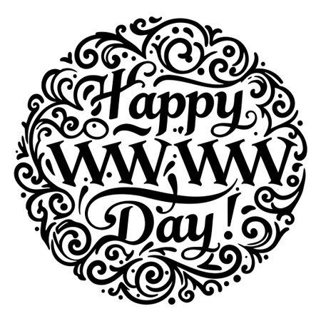 Black and white graphic with ornate lettering and swirls. Suitable for social media posts, print materials, website designs, or other promotional uses.のイラスト素材