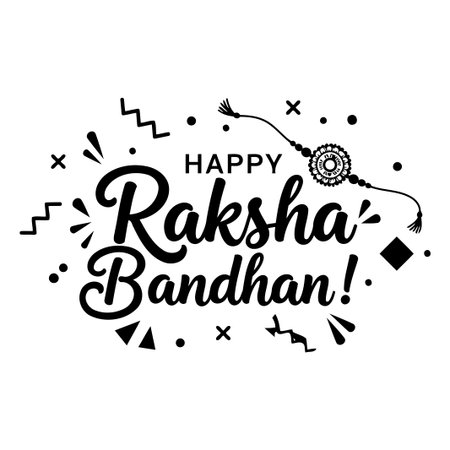 Stylish, simple, and modern graphic celebrating Raksha Bandhan. Perfect for digital media, website headers, and social media posts.のイラスト素材