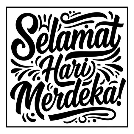 Bold, stylized lettering for a national holiday celebration, perfect for advertising posters, t-shirts, and social media posts.のイラスト素材