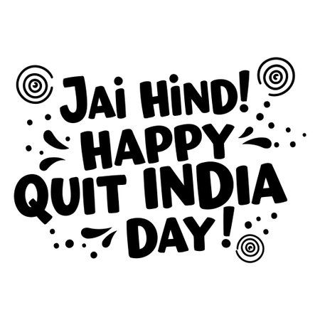 Bold, celebratory typography graphic with decorative elements, perfect for social media, print materials, or merchandise. Suitable for advertising, editorial use, or general public awareness.のイラスト素材