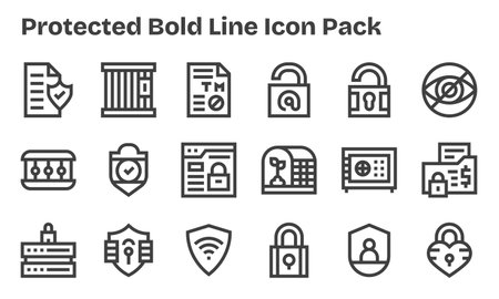 Download 18 scalable Bold Line icons designed for Protected, suitable for professional and creative projects.のイラスト素材