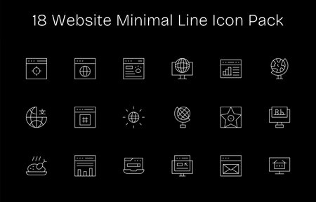 Download 18 scalable Minimal Line icons designed for Website, suitable for professional and creative projects.のイラスト素材