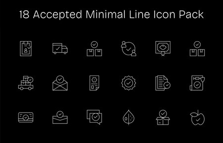 A versatile set of 18 Minimal Line vector icons focused on Accepted, ideal for mobile and web...