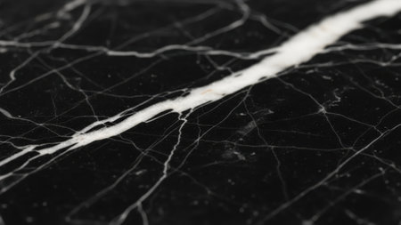 Black marble with white veining, a luxurious natural surface.の素材