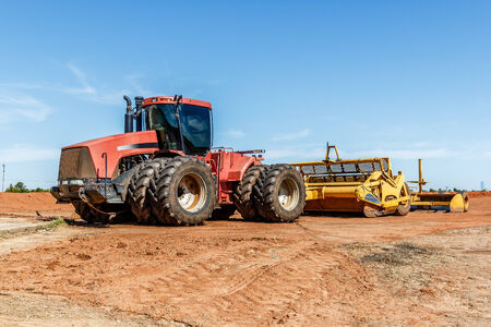 Big tractor moving dirt の写真素材