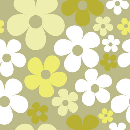 Vector Gray Background Floral Seamless Patternのイラスト素材