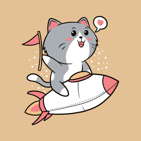 cute cat cartoon vector icon illustration isolatedのイラスト素材