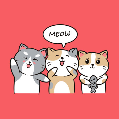 cute cat cartoon vector icon illustration isolatedのイラスト素材