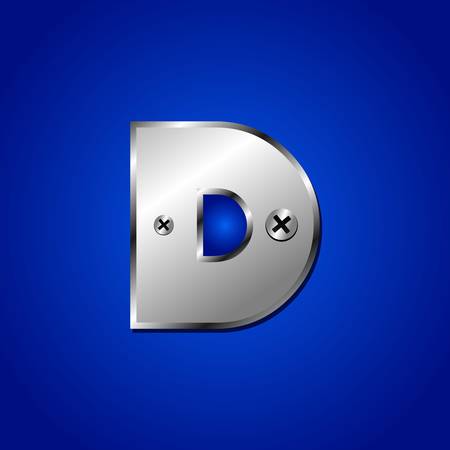  vector set of blue metallic fontsのイラスト素材