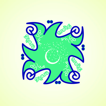 Eid Mubarak Islamic happy Festival celebration by Muslims worldwideのイラスト素材