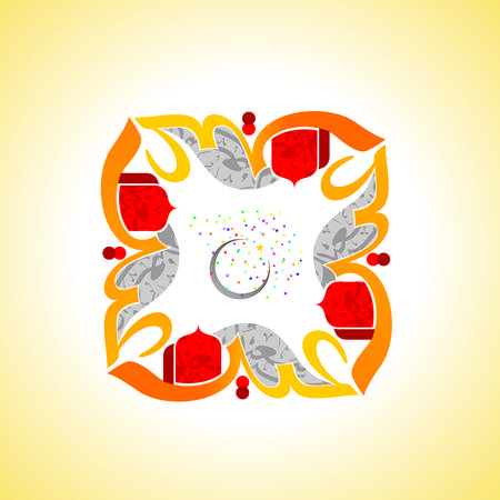 Eid Mubarak Islamic happy Festival celebration by Muslims worldwideのイラスト素材