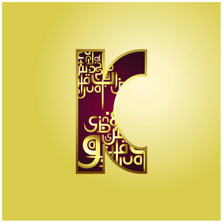 decorative Golden fontのイラスト素材