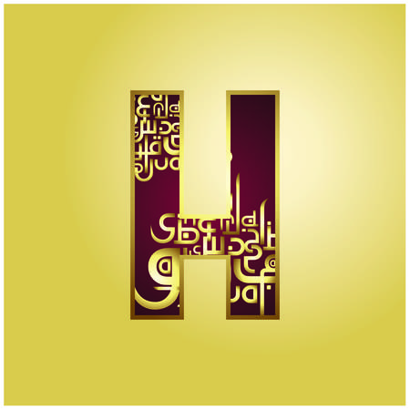 decorative Golden fontのイラスト素材