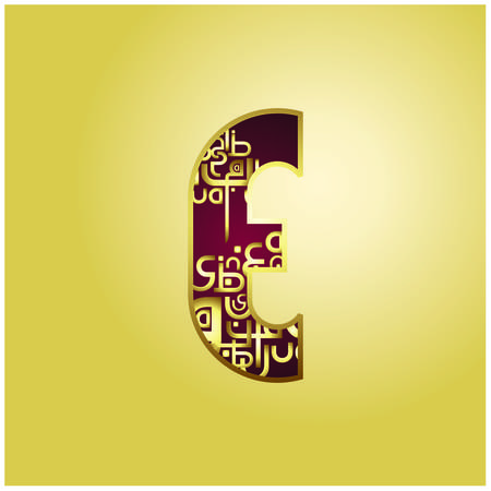 decorative Golden fontのイラスト素材