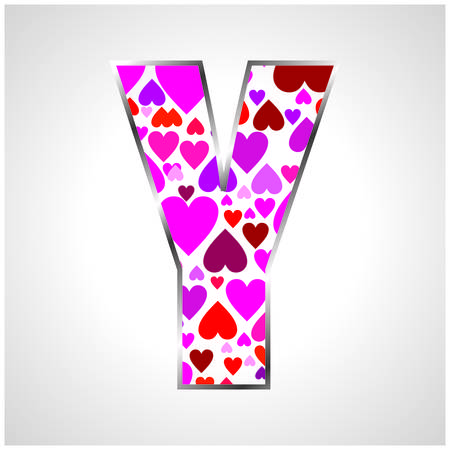 Alphabet of heartsのイラスト素材