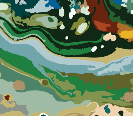 Creative Colorful Trendy abstract different shapes Collage background Vector illustration.