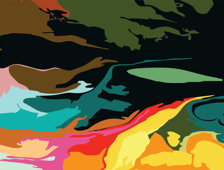 Creative Colorful Trendy abstract different shapes Collage background Vector illustration.