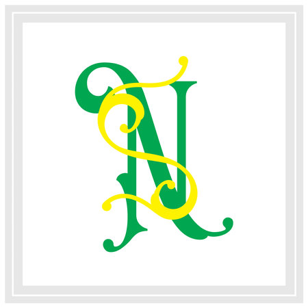 Letter N with swirls, vector design template elements for your application or corporate identity.のイラスト素材