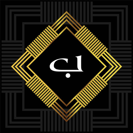 Luxury golden ornamental geometric vintage frame. Template for designのイラスト素材