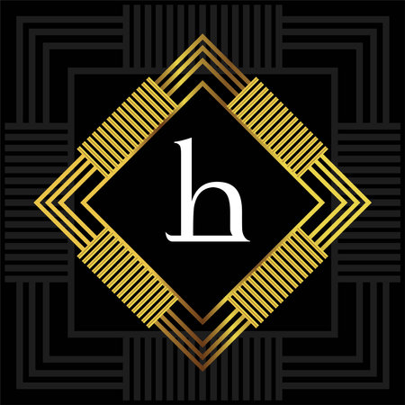 Vintage retro ornamental art deco monogram. Template for designのイラスト素材