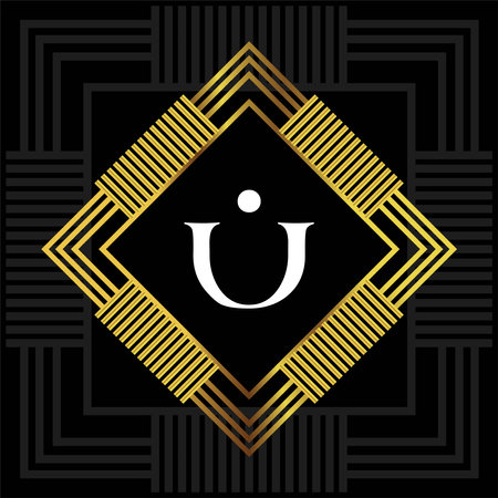 Vintage ornamental retro art deco monogram. Template for designのイラスト素材