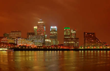 London Docklands At Nightの写真素材