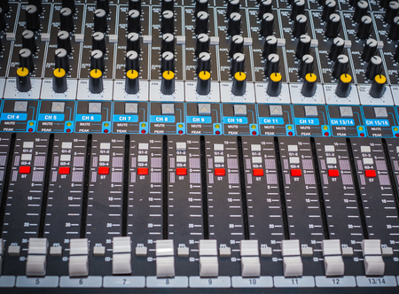 Sound control panel or mixing consoleの写真素材