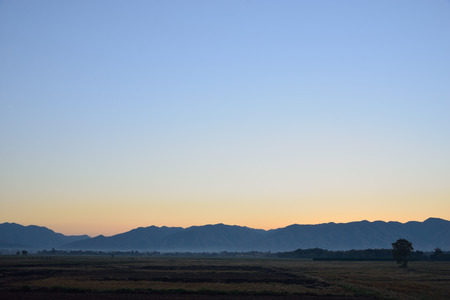 Mountain and Dawn Skyの写真素材