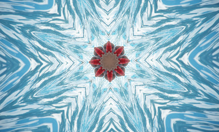 Kaleidoscope abstract of blue water splash