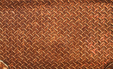 Rusty steel plate texture with rhombus shapesの写真素材