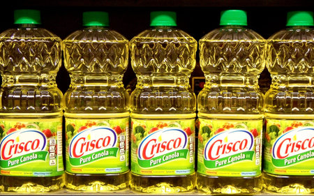 Montvale, NY, USA, Dec 13, 2014 Bottles of oil on display in a market