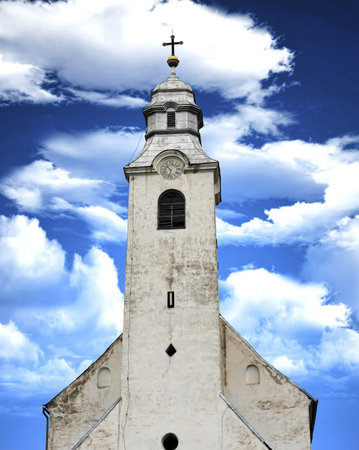 medieval catholic church from Transylvaniaの写真素材