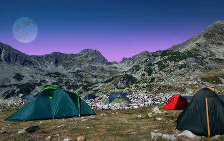 base camp at Bucura lakeの写真素材
