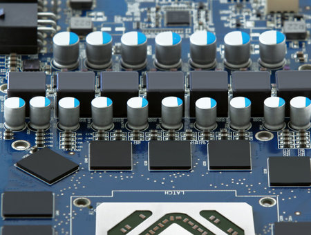 Motherboard with diode and microchips