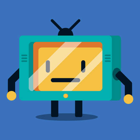 A television robot created by a very genius scientistのイラスト素材