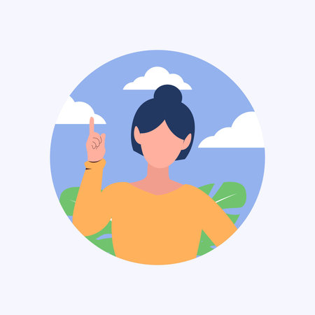 women avatar - flat illustrationのイラスト素材