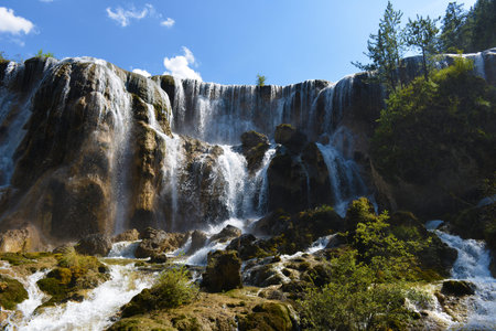 Jiuzhaigou waterfallの写真素材