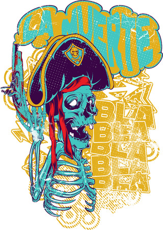 Pirate skull image illustrationのイラスト素材