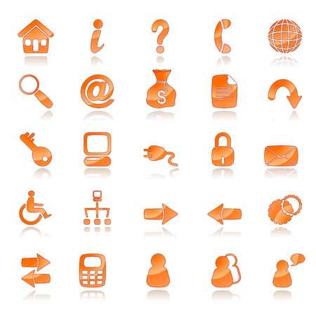 A set of 25 common web iconsのイラスト素材
