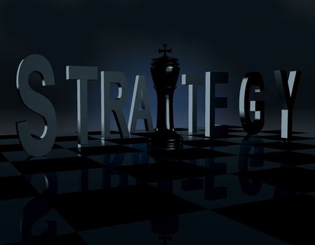 The king piece on a chessboard surrounded by strategyの写真素材