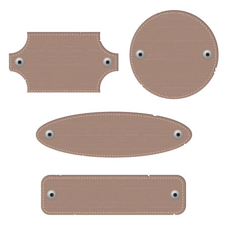 Leather labels with rivets. Different shapesのイラスト素材