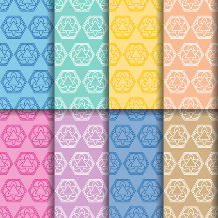 Ornament seamless patterns. Colored setのイラスト素材