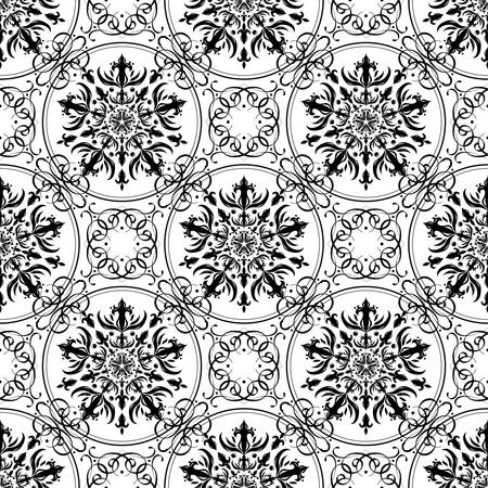 Abstract seamless pattern. Black and white vector illustrationのイラスト素材