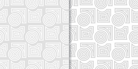 Geometric round shape seamless pattern. Circles and rhombusのイラスト素材