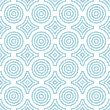 Geometric round shape seamless pattern. Circles and rhombusのイラスト素材