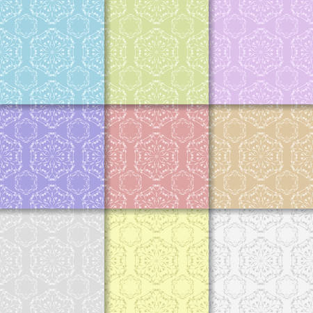 Floral seamless patterns. Colored backgroundのイラスト素材