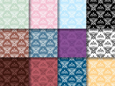 Colored seamless background. Floral pattern. Vector illustrationのイラスト素材