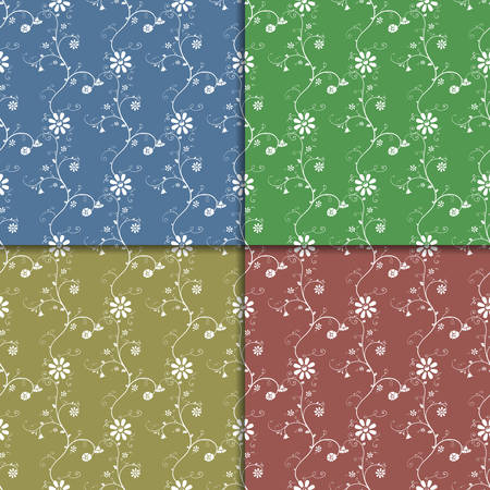 Colored seamless background. Floral pattern. Vector illustrationのイラスト素材
