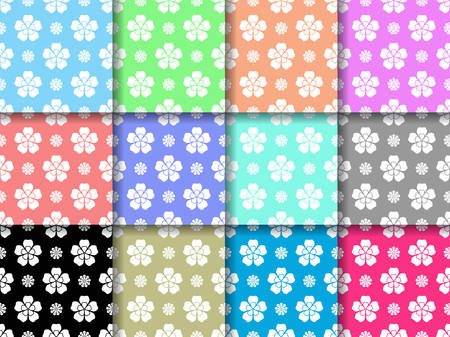 Colored seamless background. Floral pattern. Vector illustrationのイラスト素材